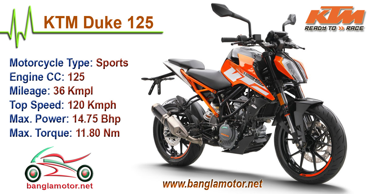 KTM Duke 125 Price Statement Review Availability