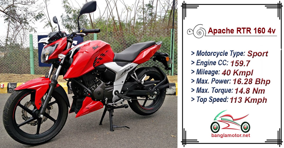 Apache RTR 160 4v | Price | Review | Specification