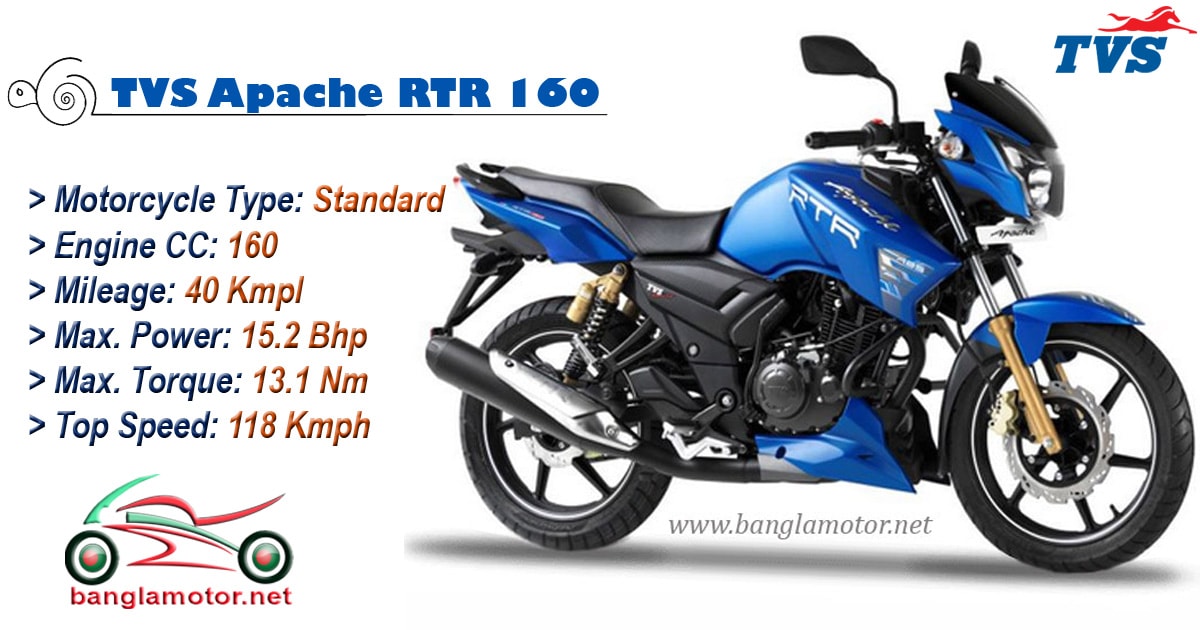 Tvs Apache Rtr 160 Price In Bd 2020 ম ল য সহ ব স ত র ত